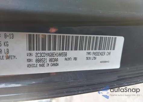 2014 Dodge Challenger Sxt z USA, uszkodzony, nr VIN 2C3CDYAG8EH100558